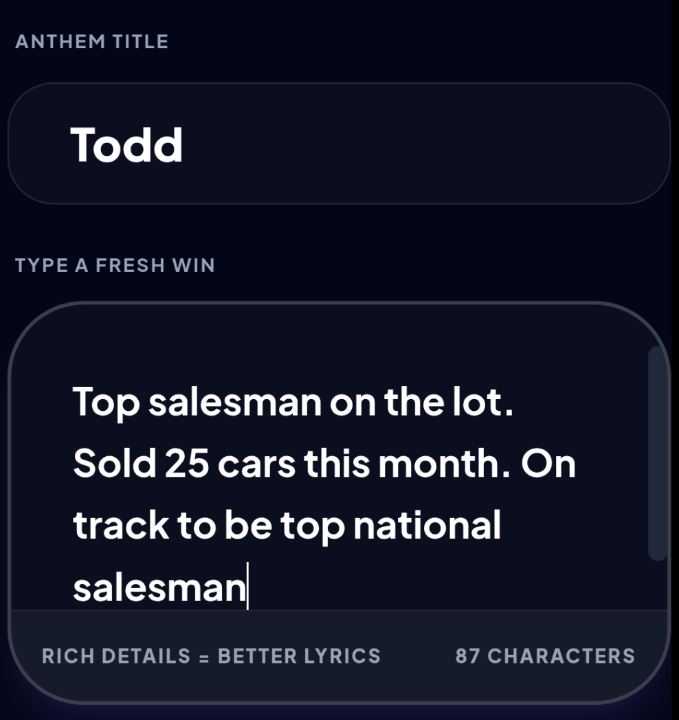 Anthem Studio Input Preview